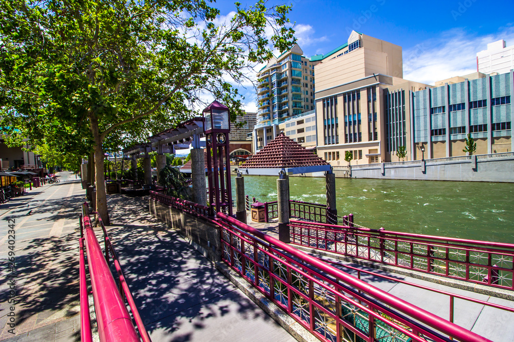Ramps Leading To Truckee River Along River Walk