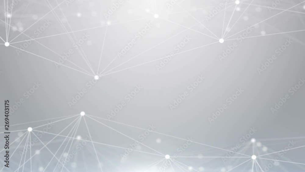 Network connections on grey background 4K seamless loop animation with copy space