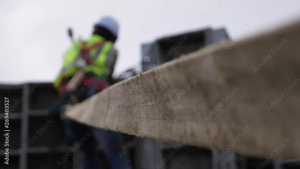 Lifeline safety equipment on construction site Lifeline safety equipment on construction site