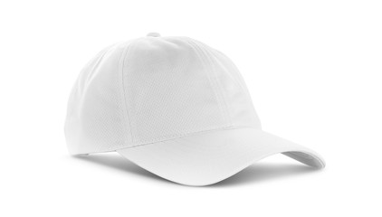 white canvas fabric cap isolated on white background
