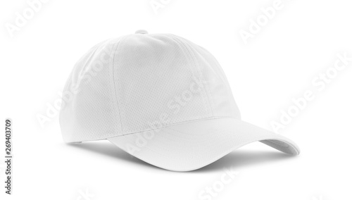 white canvas fabric cap isolated on white background