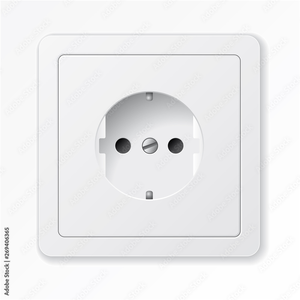 Realistic vector white socket. isolated on white background. Realistic vector white socket. isolated on white background.