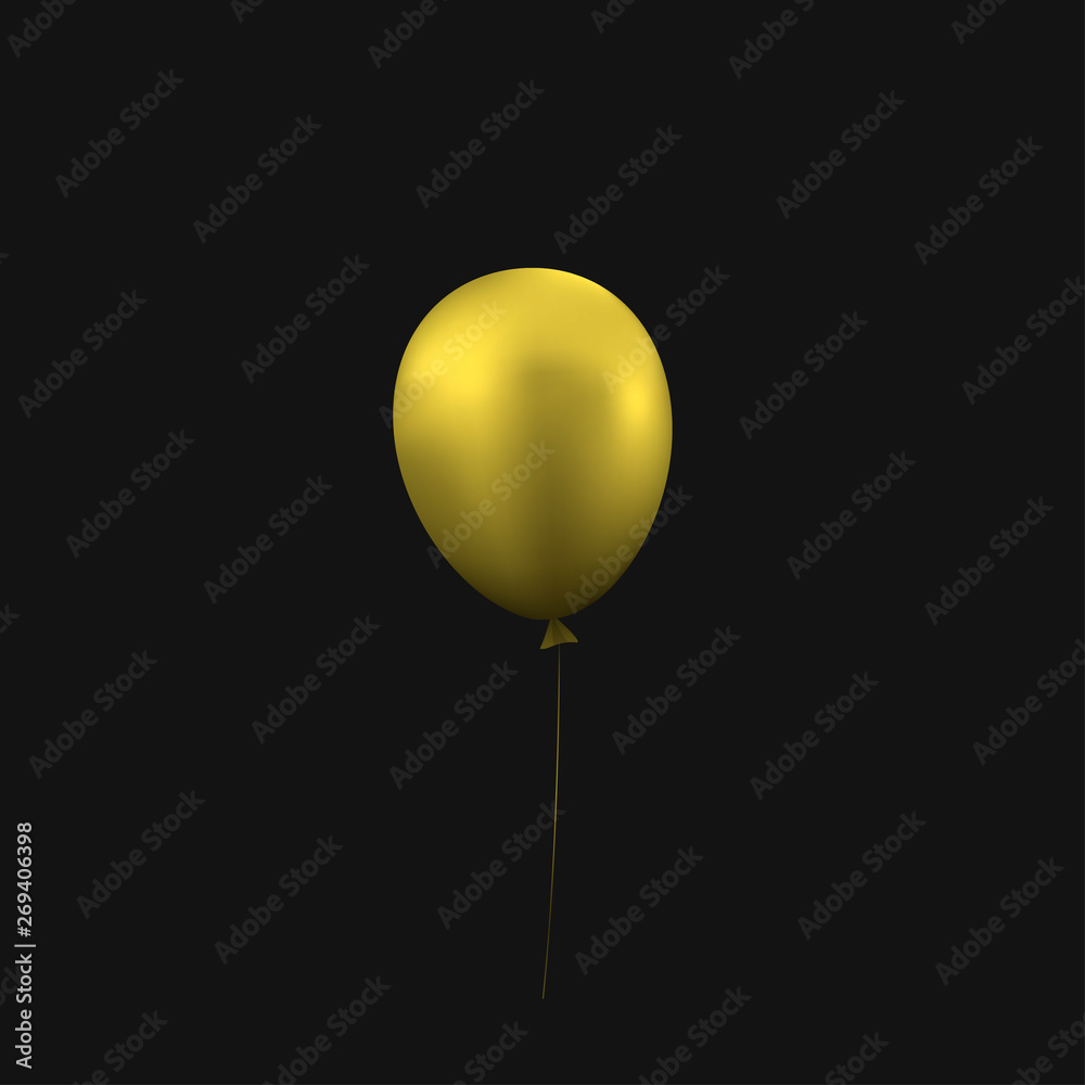 Empty golden balloon
