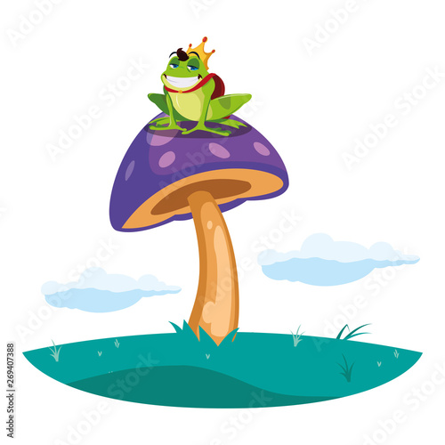 toad prince in garden fairytale character