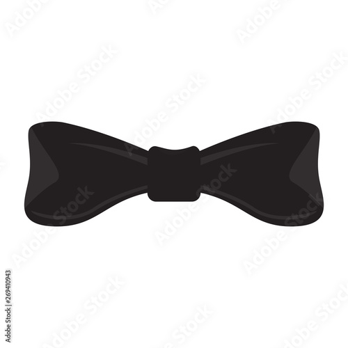 Isolated elegant black bow tie image - Vector