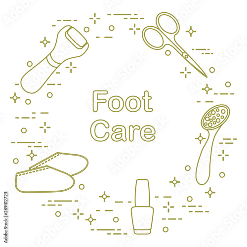 Tools for pedicure. Personal care.