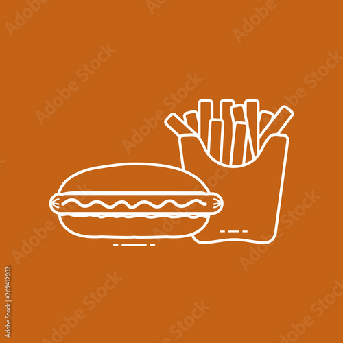 French fries and hot dogs. Harmful eating habits.