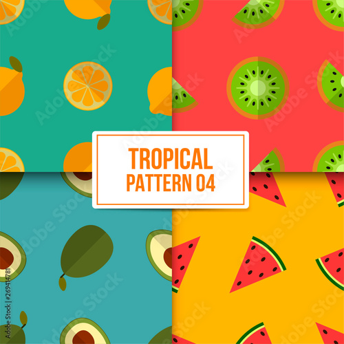 Bundle tropical Pattern 04 with a beautiful flat background