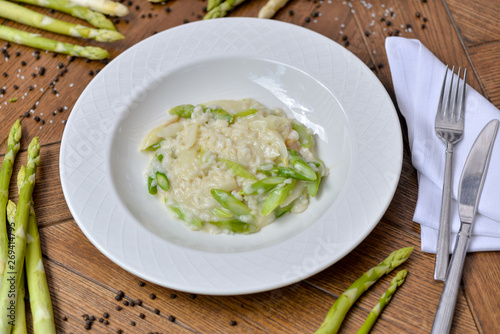vegan asparagus risotto menu