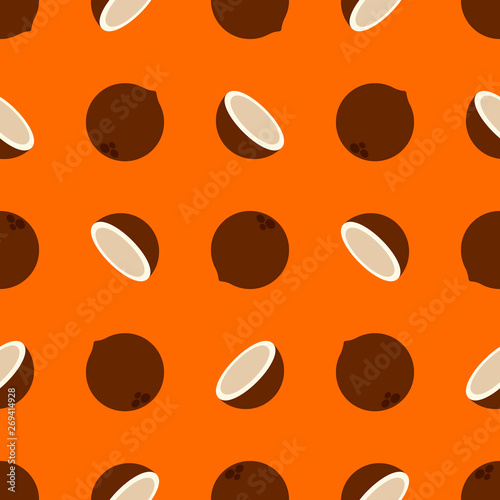 Coconut Pattern with a beautiful flat background