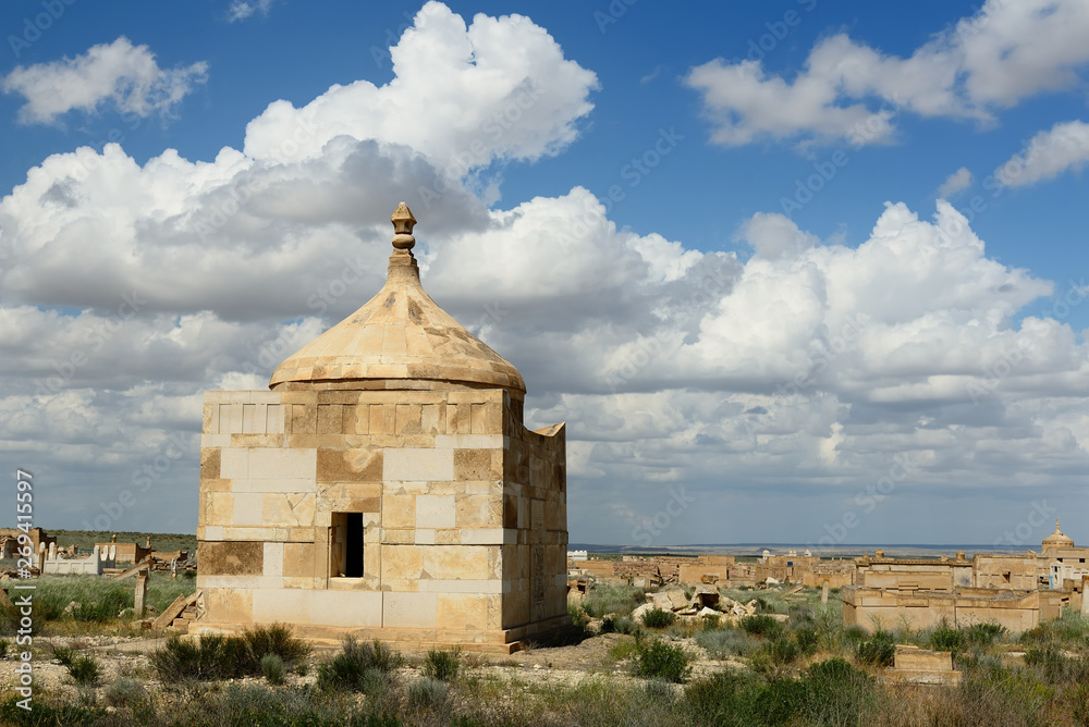 Tombs in Shopan Ata, Mangistau province, Kazakhstan.