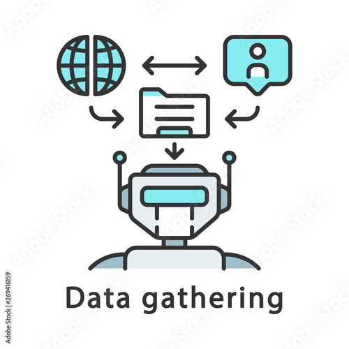 Data gathering color icon