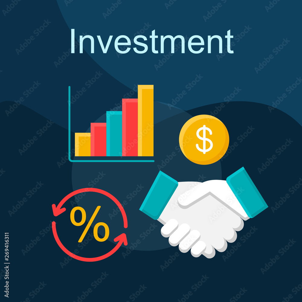 Investment flat concept vector icon Investment flat concept vector icon