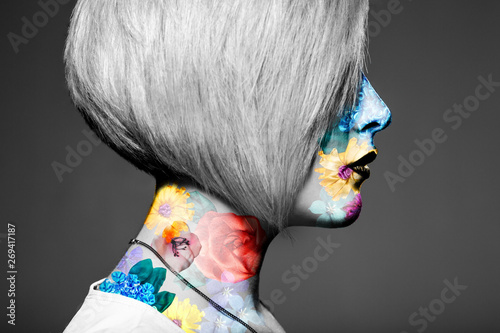 Art portrait of blonde woma...
