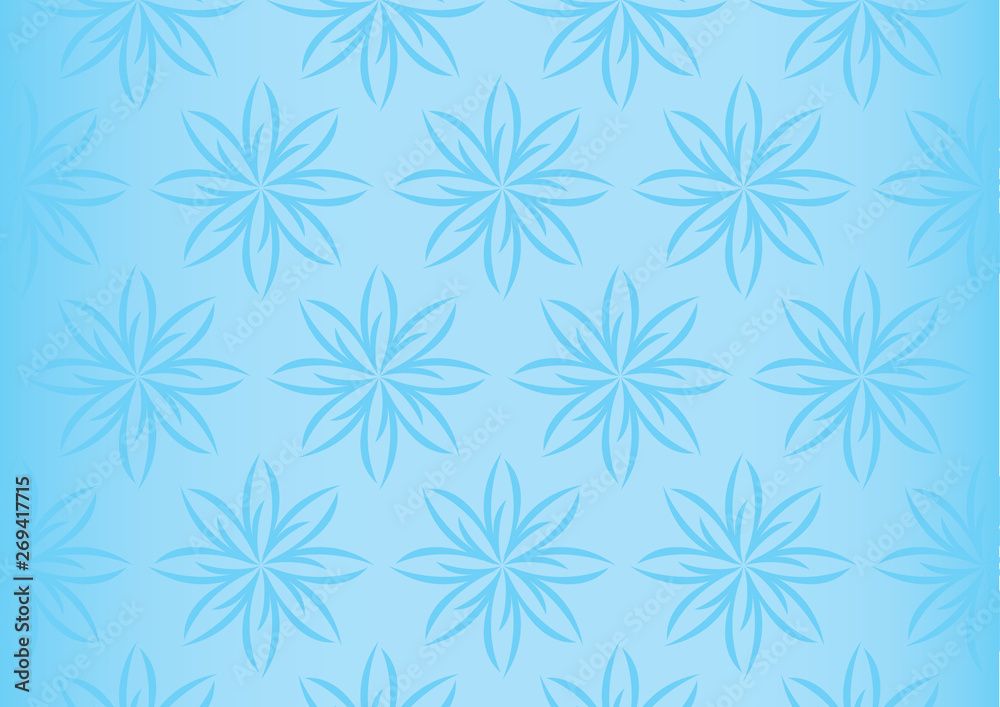 Soft Light Blue Floral Repeated Pattern Seamless Vector Background Soft Light Blue Floral Repeated Pattern Seamless Vector Background