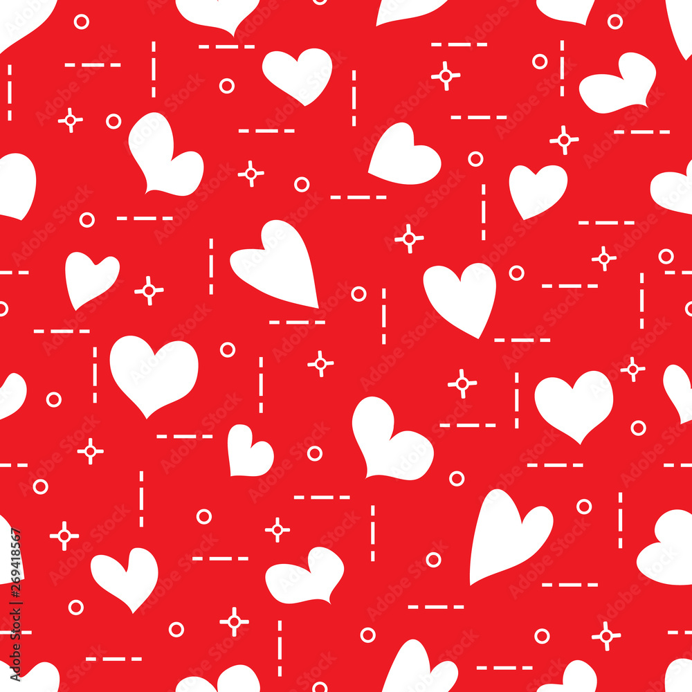 Cute seamless pattern with hearts. Valentine's Cute seamless pattern with hearts. Valentine's