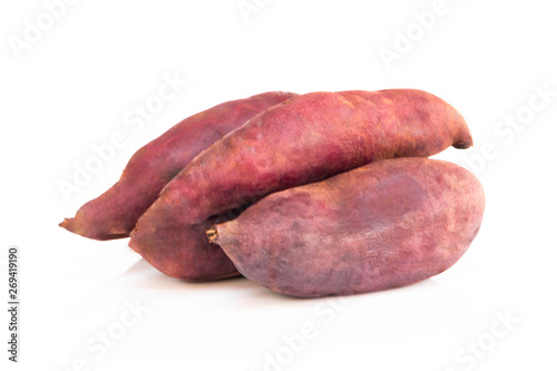 Sweet potato boil isolated on white background, food healthy diet concept