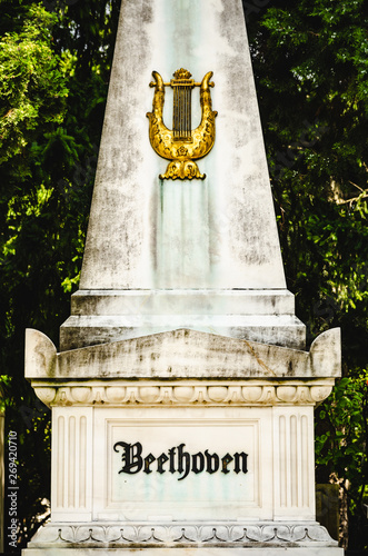 Beethoven's tombstone in Vienna Central Cemetery. photo