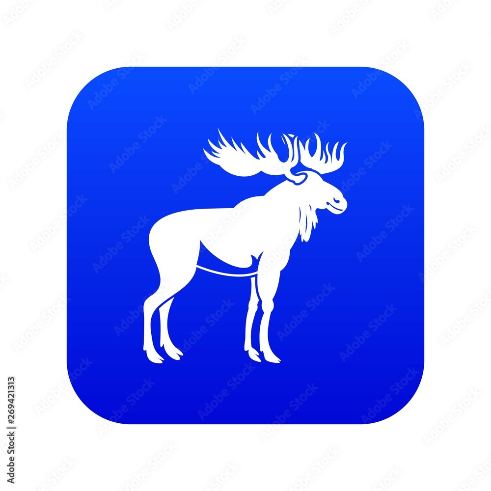 Moose icon digital blue for any design isolated on white vector illustration Moose icon digital blue for any design isolated on white vector illustration
