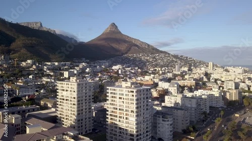 Aerial view above Sea Point, Cape Town, South Africa