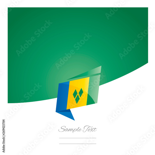 New abstract Saint Vincent and the Grenadines flag origami green background vector