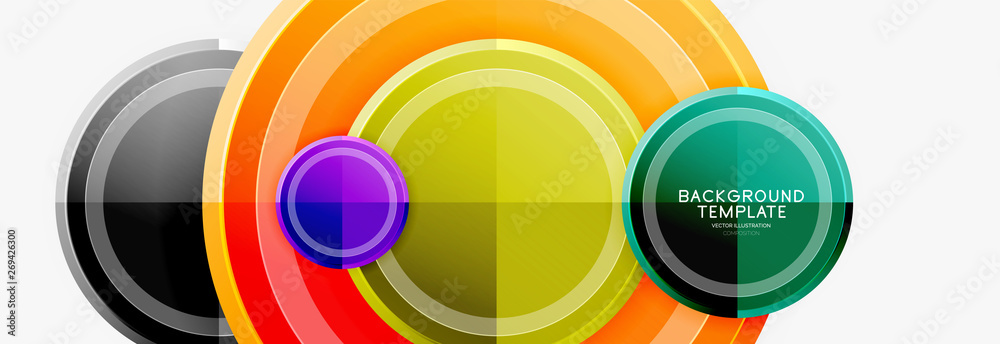 Fototapeta premium Circular pattern, abstract circles composition