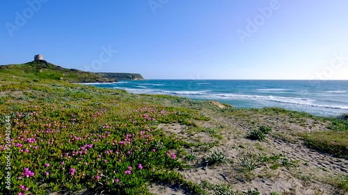 Sea waves at Capo San Marco, Sardinia, Italy