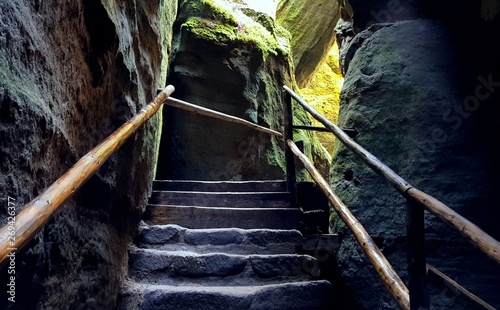 Stairs to Adrspach-Teplice Rocks
