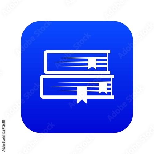 Two books icon digital blue for any design isolated on white vector illustration