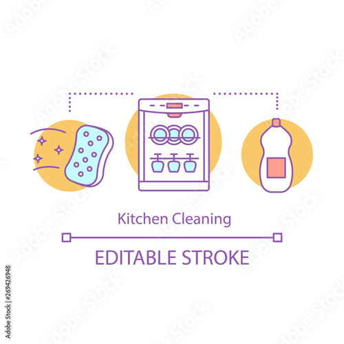 Kitchen cleaning concept icon