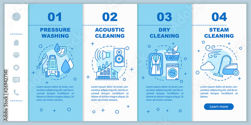 Cleaning methods onboarding mobile web pages vector template