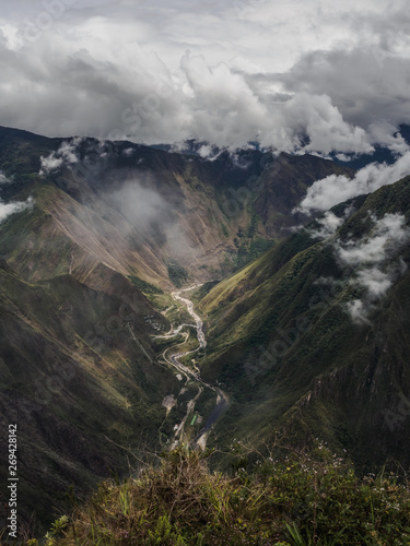 Valley of the Vilcanota river from the top of the Machu Picchu mountain photo