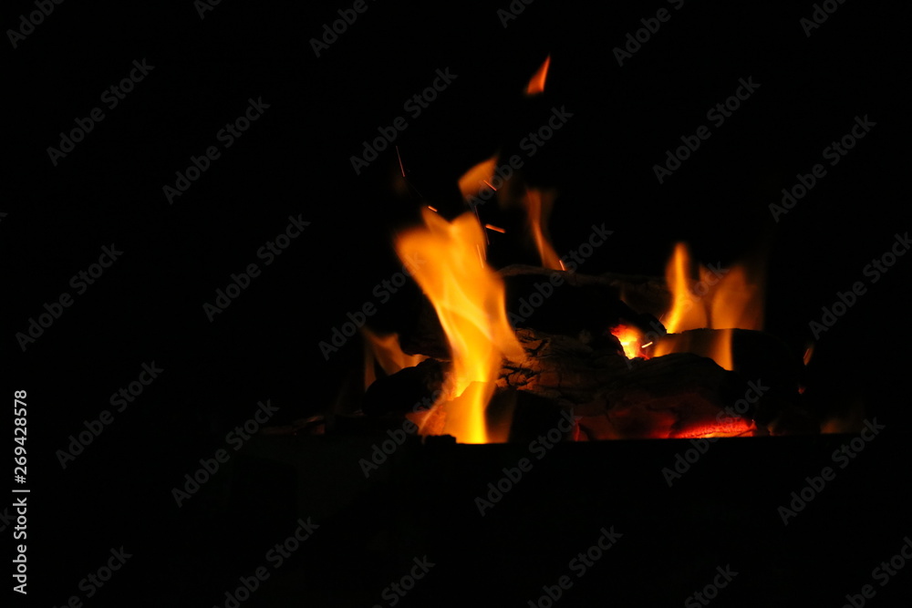 fire in the fireplace fire in the fireplace