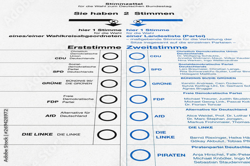 german election - ballot paper card photo