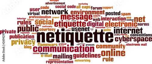 Netiquette word cloud photo