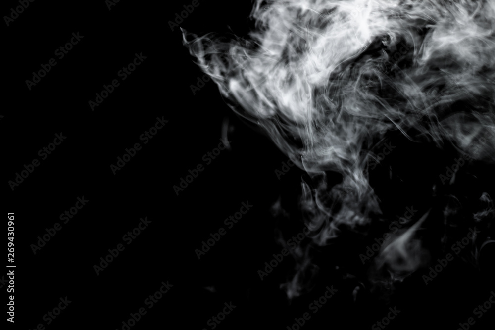 Dry ice smoke Floating in the air, black background Dry ice smoke Floating in the air, black background