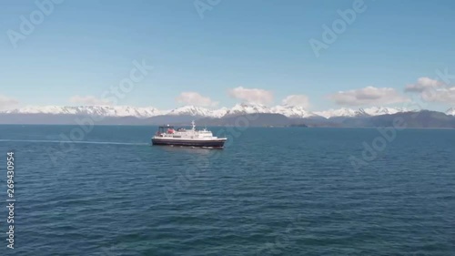 Views of Kachemak bay and the busy spit in Homer Alaska 
