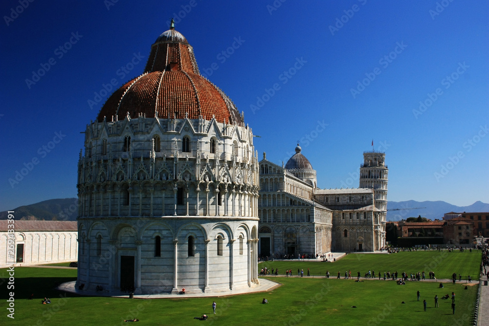 Baptistery in the Park of Miracles in the city of Pisa