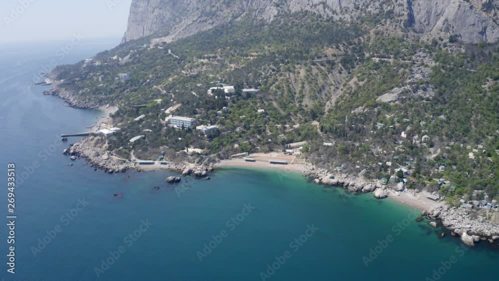 Aerial of the village Chayka in Crimea. drone Aerial of the village Chayka in Crimea. drone