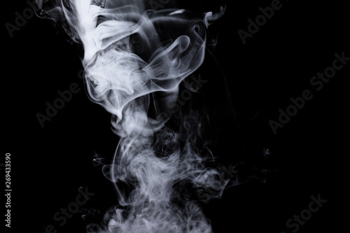 Dry ice smoke Floating in the air, black background