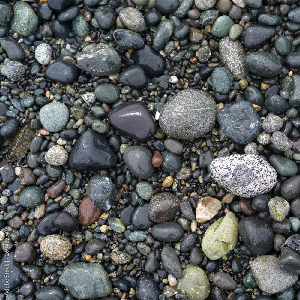High angle view of pebbles on Spiral Beach, Victoria, British Columbia, Canada High angle view of pebbles on Spiral Beach, Victoria, British Columbia, Canada