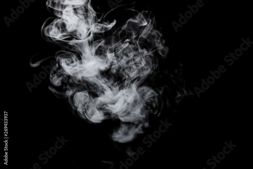 Dry ice smoke Floating in the air, black background