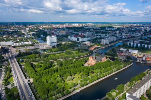 Aerial: The Cathedral on the island in Kaliningrad © castenoid
