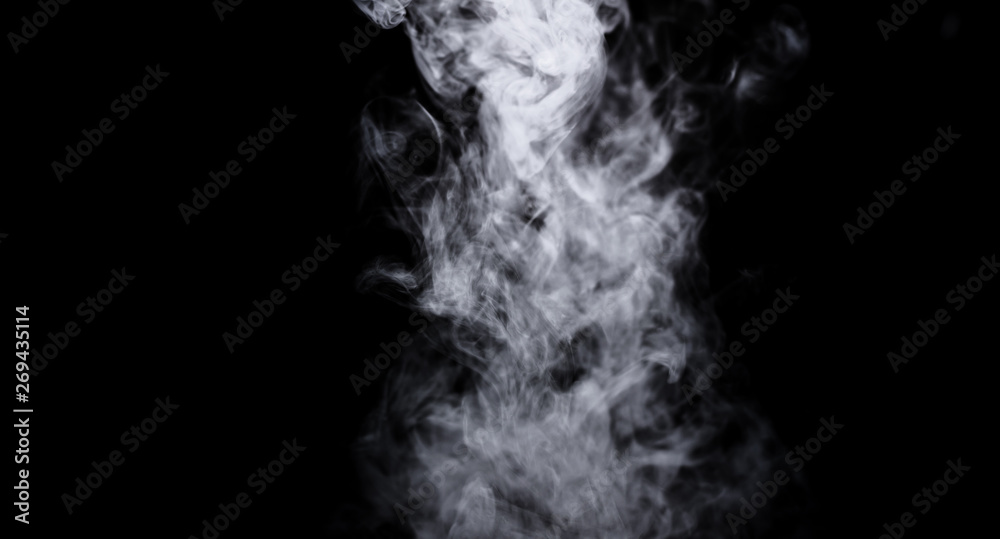 Dry ice smoke Floating in the air, black background Dry ice smoke Floating in the air, black background