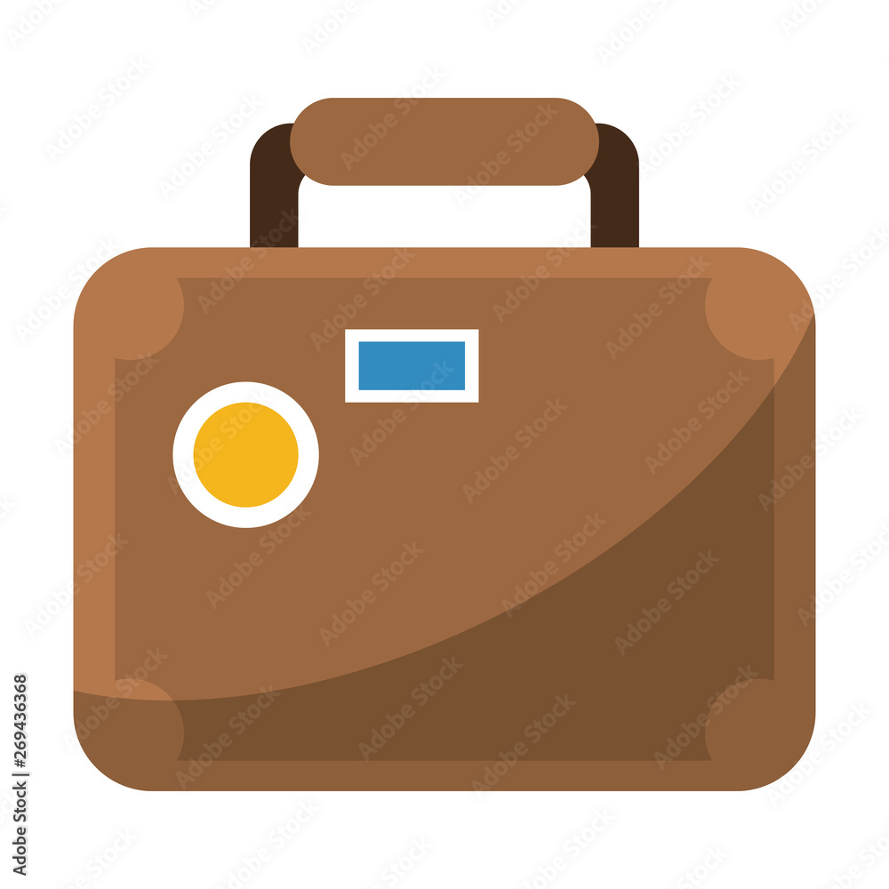 Travel suitcase with stamps cartoon isolated vector illustration Travel suitcase with stamps cartoon isolated vector illustration
