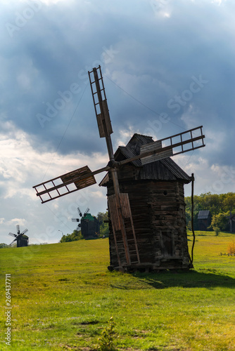 old wooden windmill