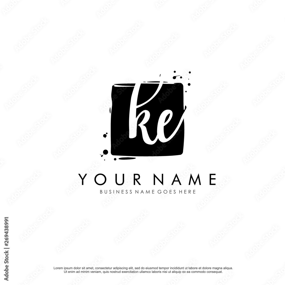 K E KE initial square logo template vector K E KE initial square logo template vector
