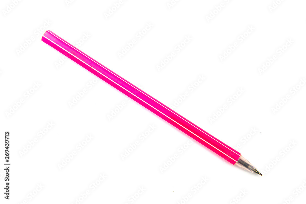 Pink pen on white background Pink pen on white background
