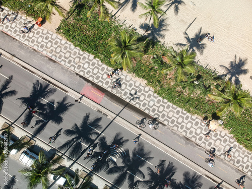 Famous Ipanema Beach sidewalk pattern, Rio de Janeiro, Brazil