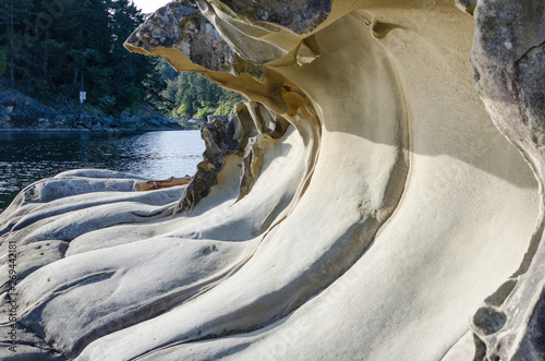 Sandstone formations on Galiano Island, BC photo